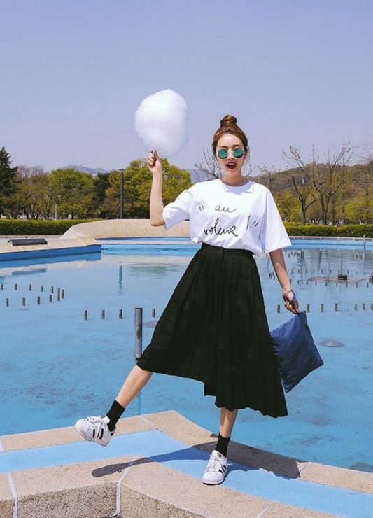 黑白穿搭　夏天